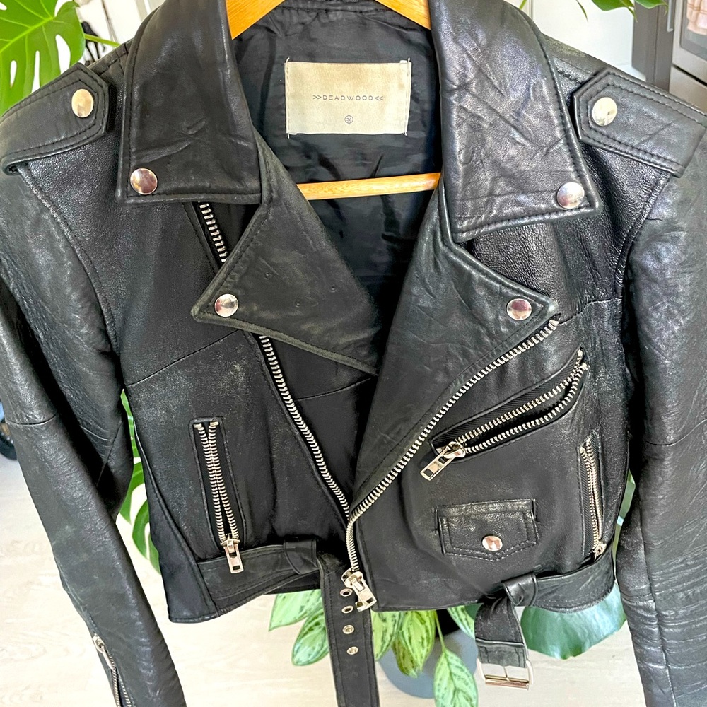 Deadwood recycled leather jacket